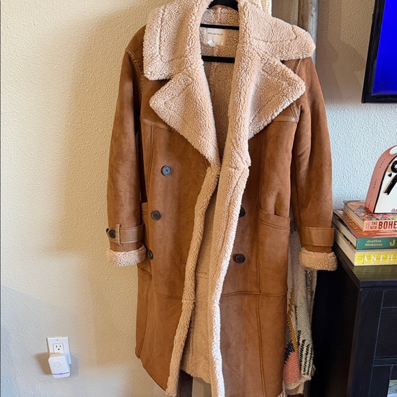 Avec Les Filles Faux Shearling Coat - Brown - Picture 7 of 7